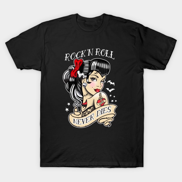 Rock n Roll Never Dies T-Shirt by Gothic Rose